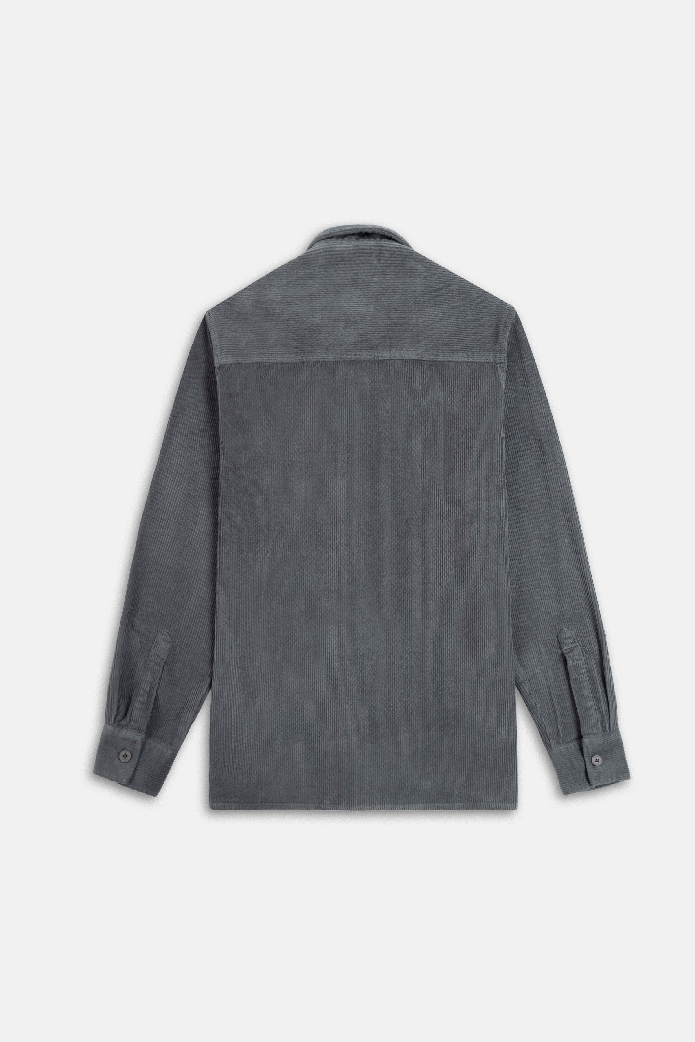 Dark Gray Button-Up Lumberjack Velvet Over-Shirt - 4