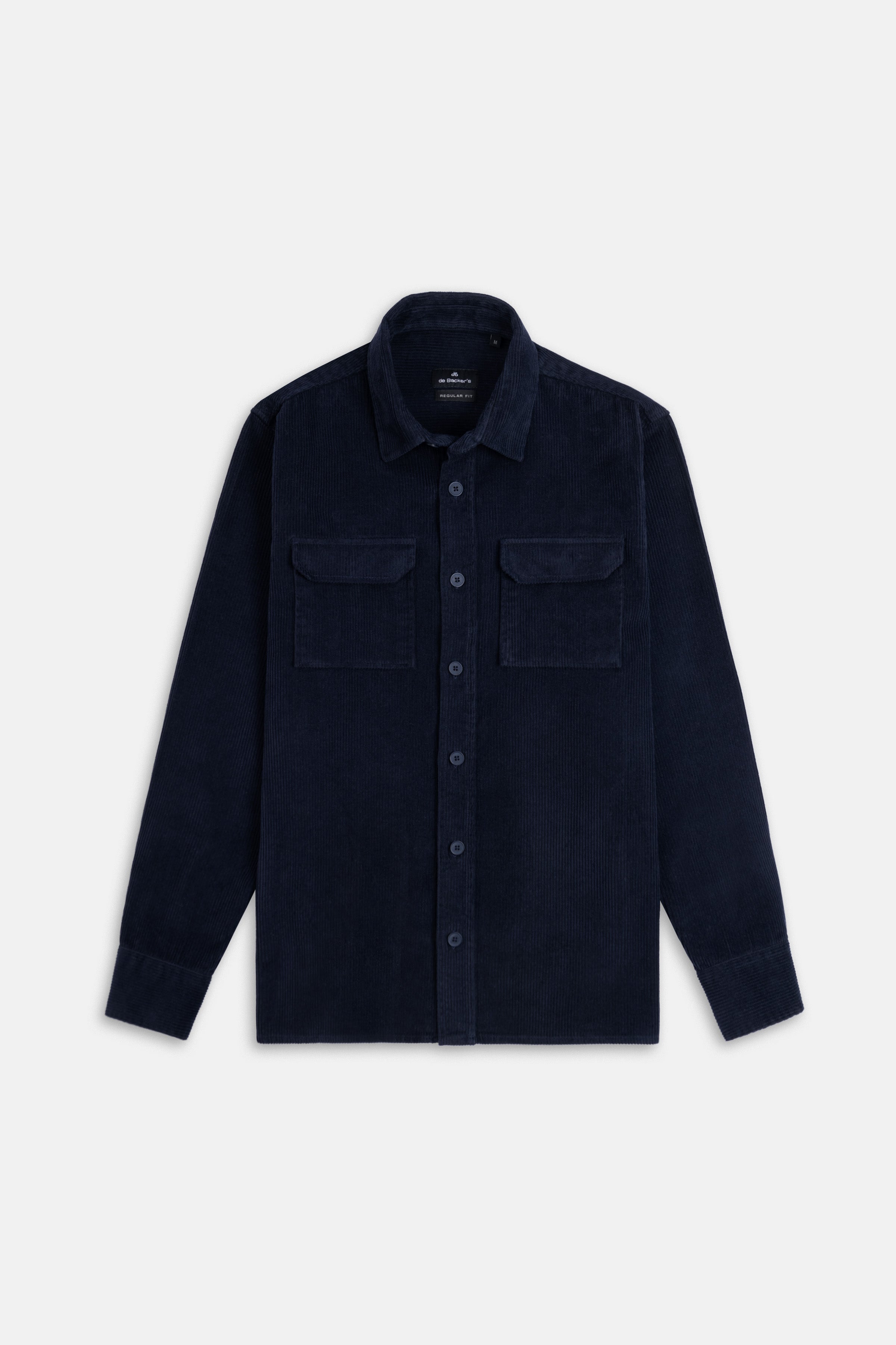 Dark Navy Button-Up Lumberjack Velvet Over-Shirt - 1