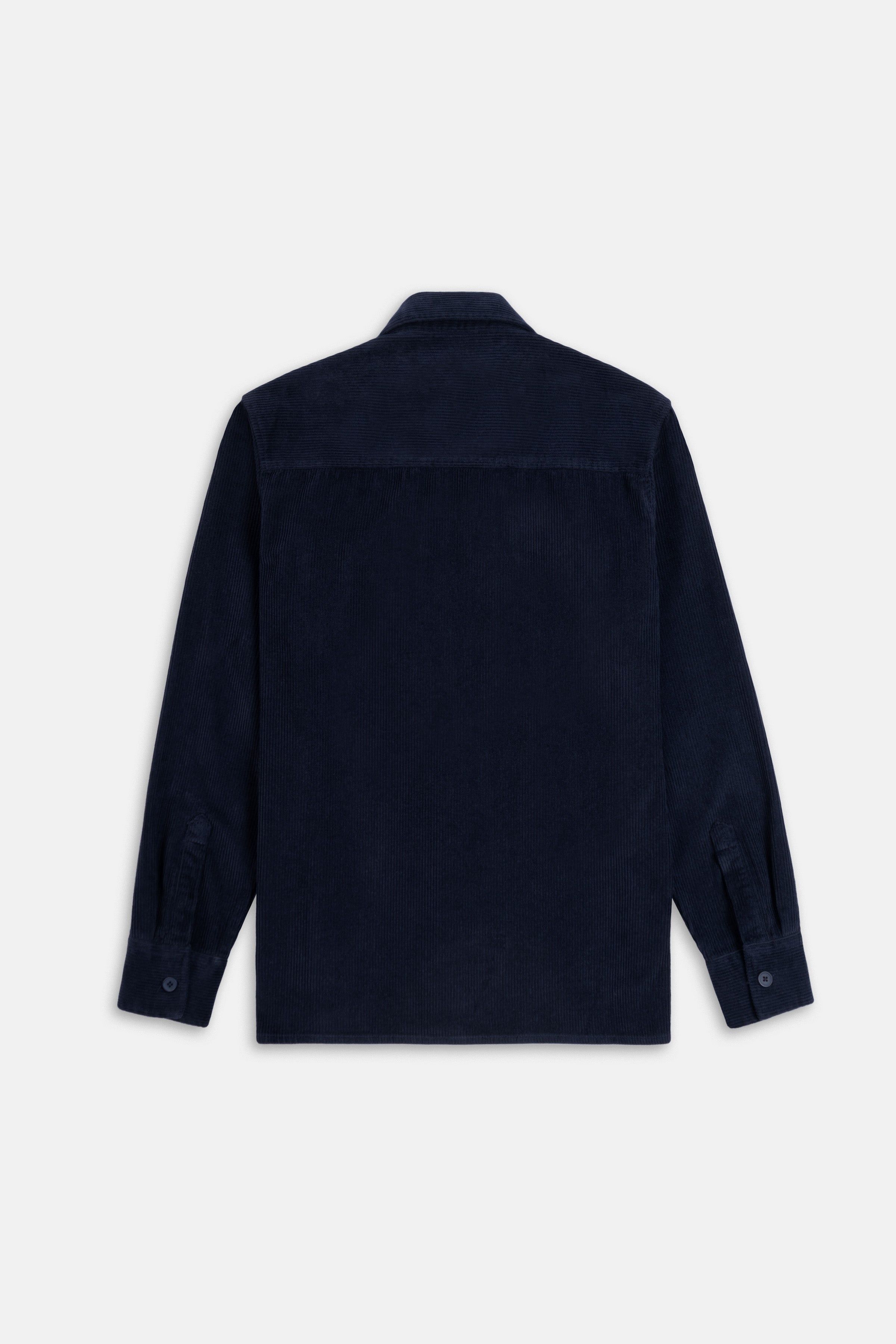 Dark Navy Button-Up Lumberjack Velvet Over-Shirt