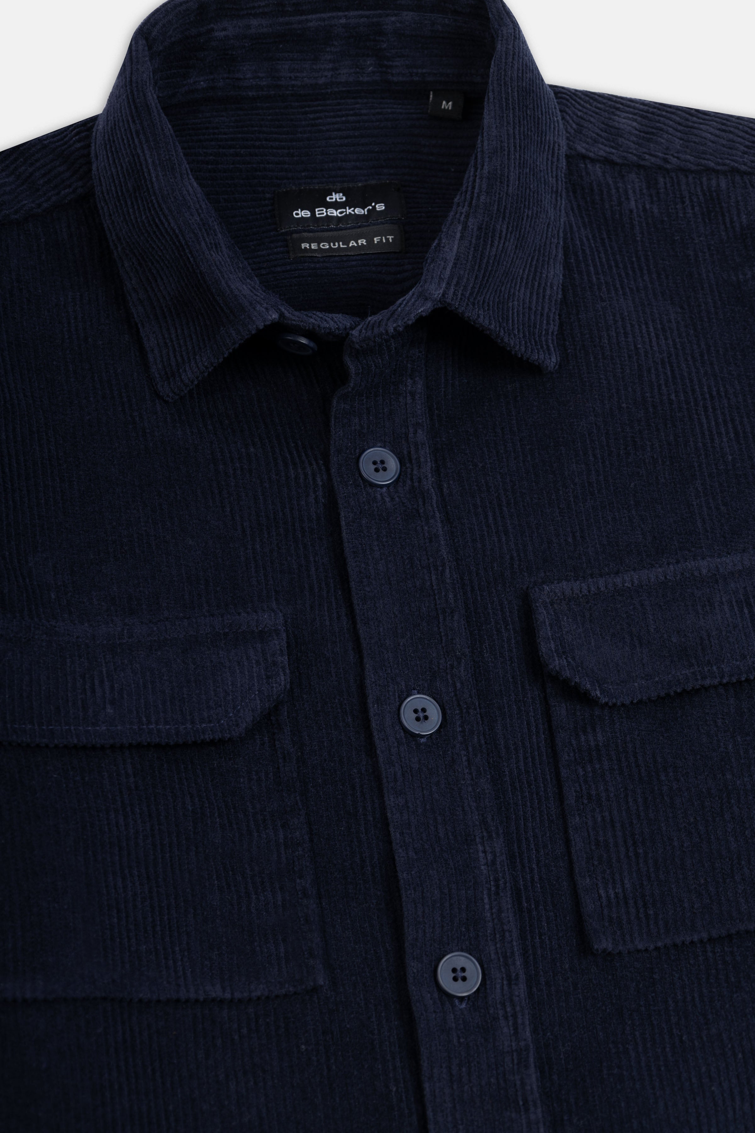 Dark Navy Button-Up Lumberjack Velvet Over-Shirt - 4