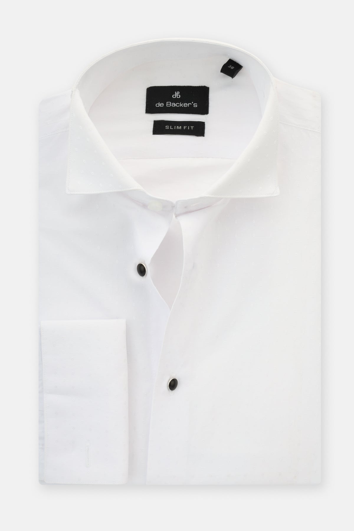 Patterned White Wingtip Shirt - 1