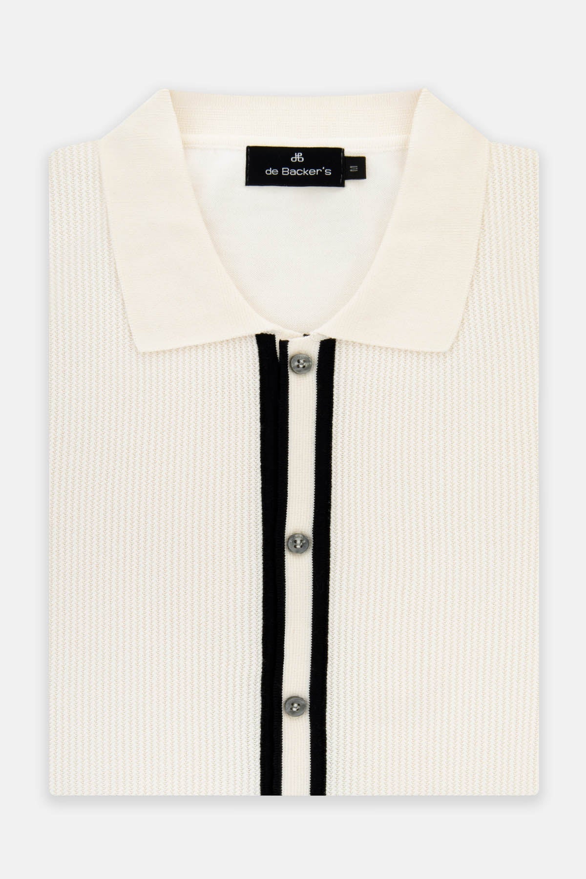 Jacquard Knitted Off-White polo - 1
