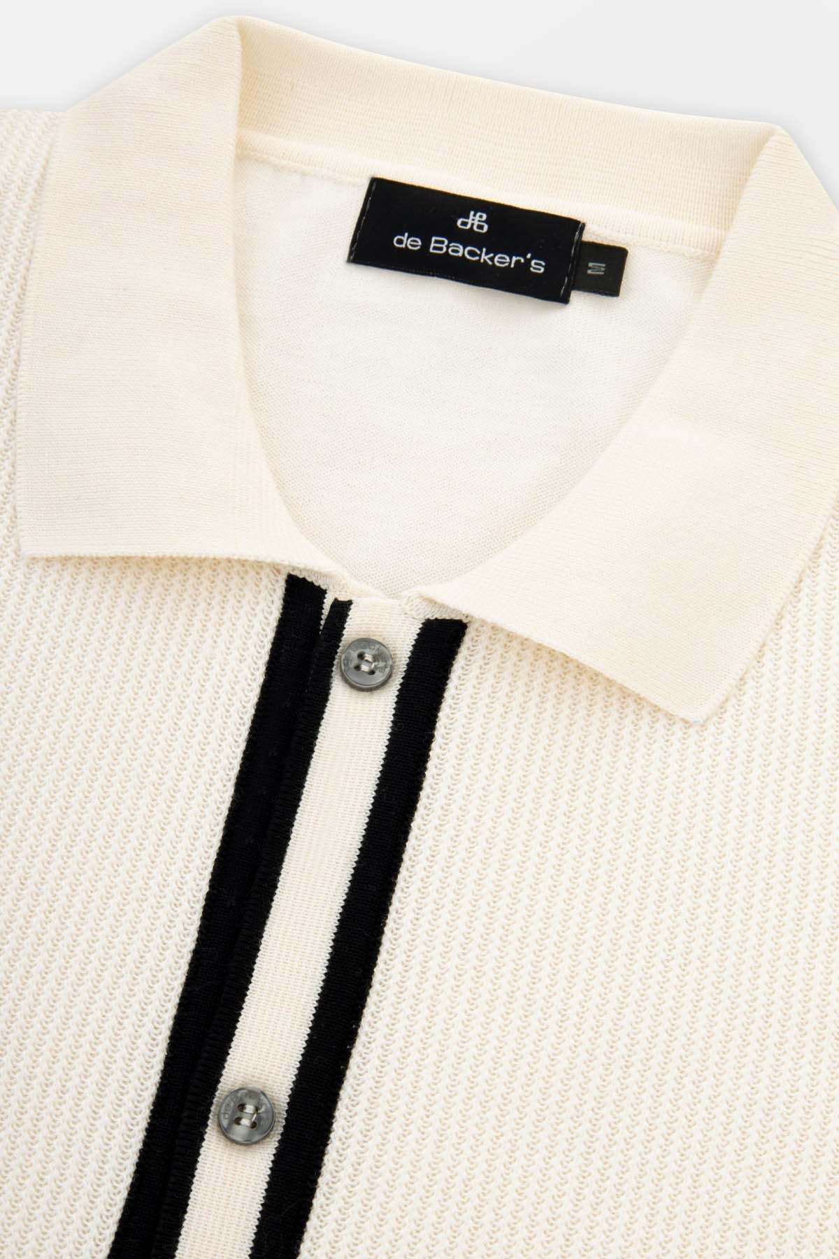 Jacquard Knitted Off-White polo - 2