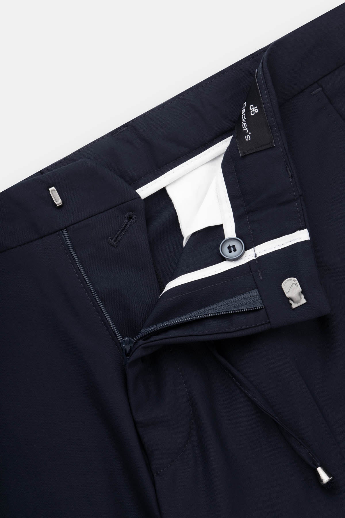 Twill Patterned Navy Bamboo Suite With Laced-Up pants - 3