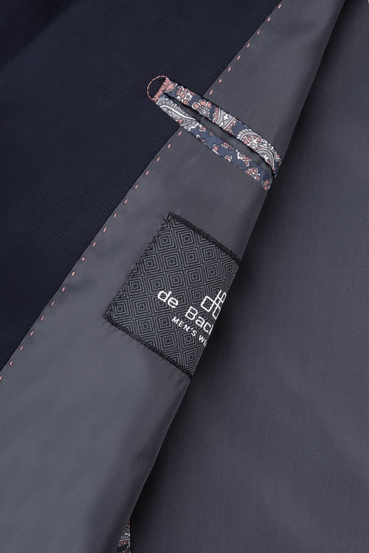 Twill Patterned Navy Bamboo Suite With Laced-Up pants