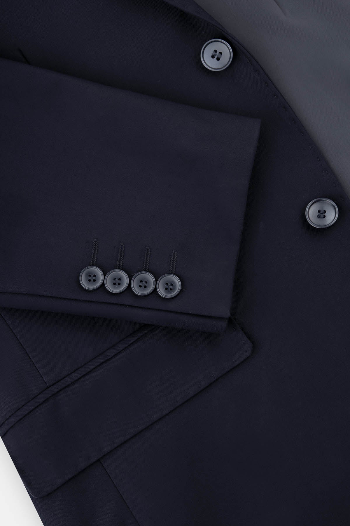 Twill Patterned Navy Bamboo Suite With Laced-Up pants