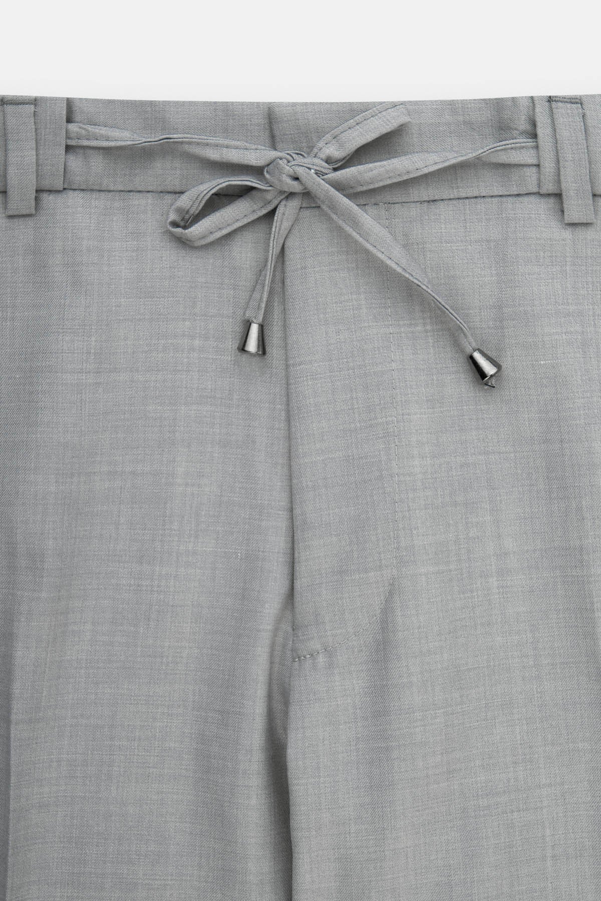 Twill Patterned Light-Gray Bamboo Suite - 2