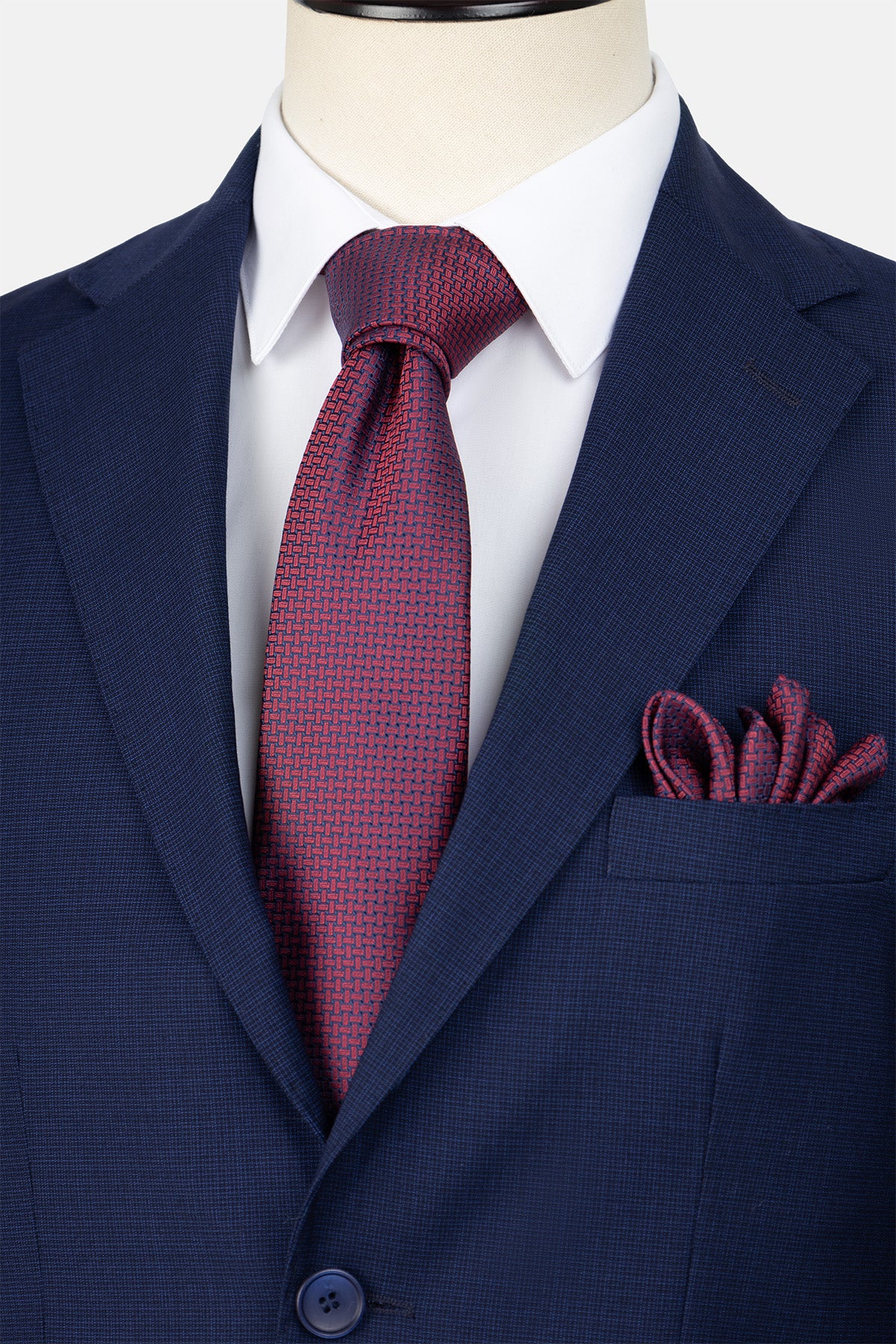 Patterned Navy Suit - 2