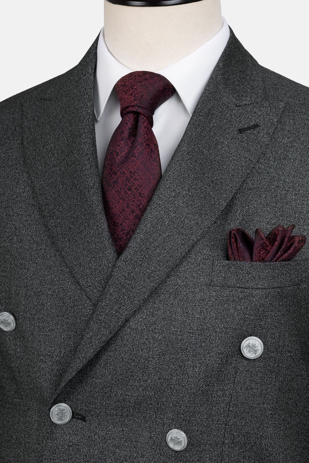 Tweed Patterned charcoal Flake Suit