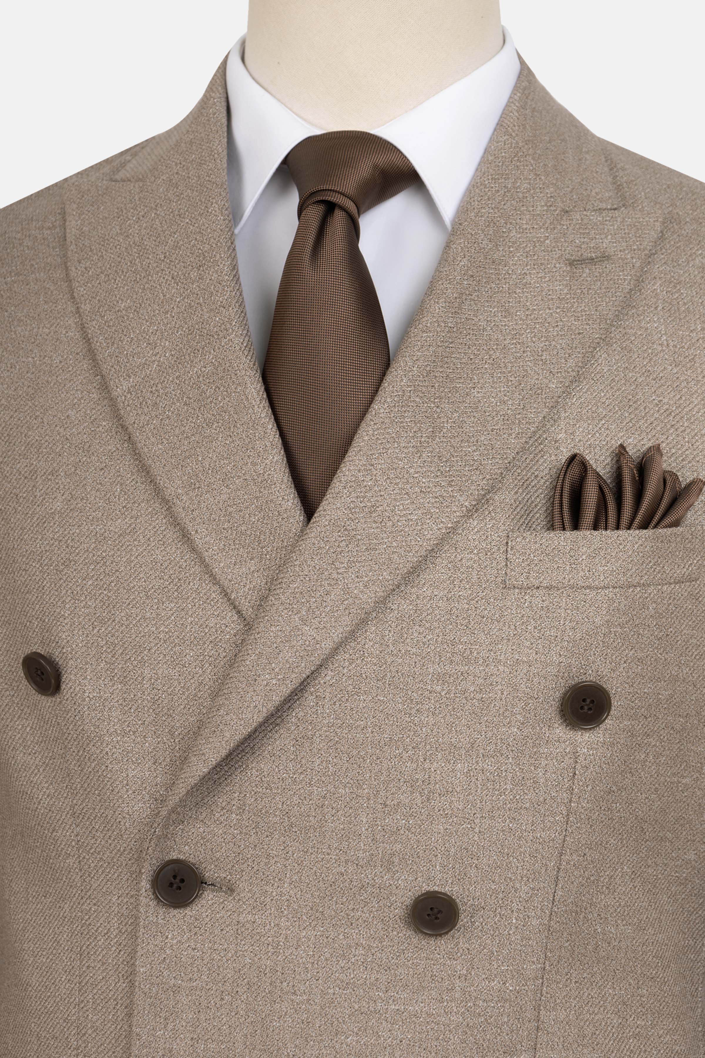Tweed Patterned Mushroom Brown Suit