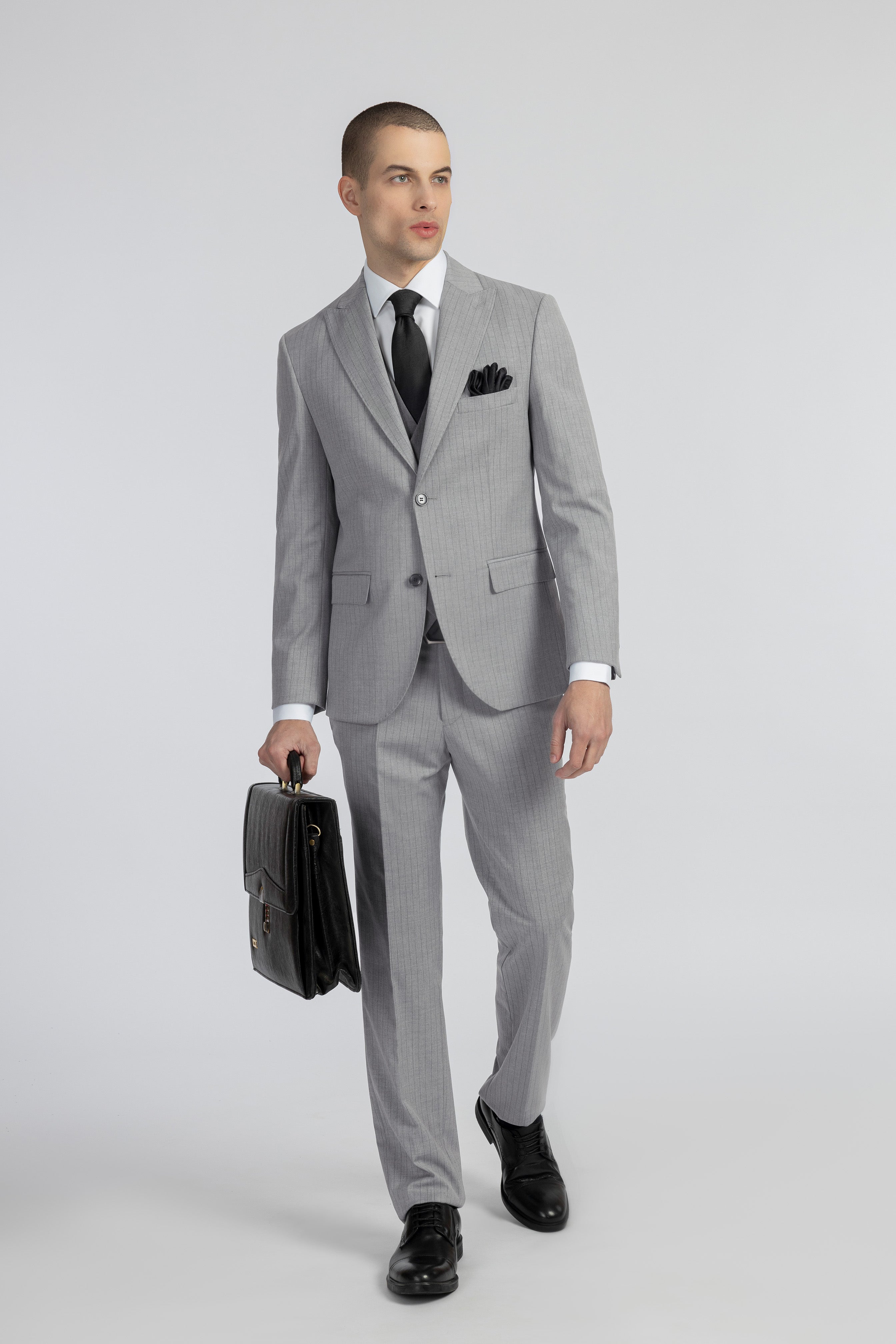 Striped Gray Suit - 1