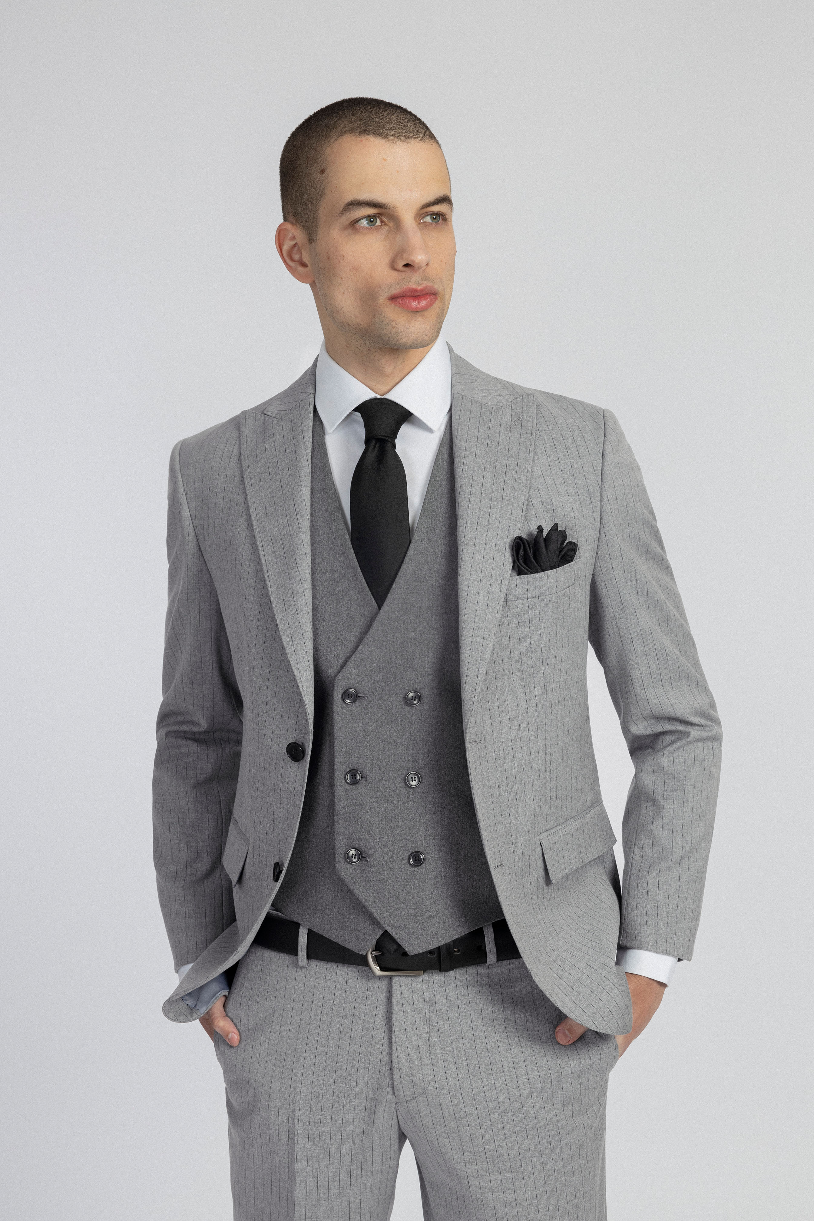 Striped Gray Suit - 2