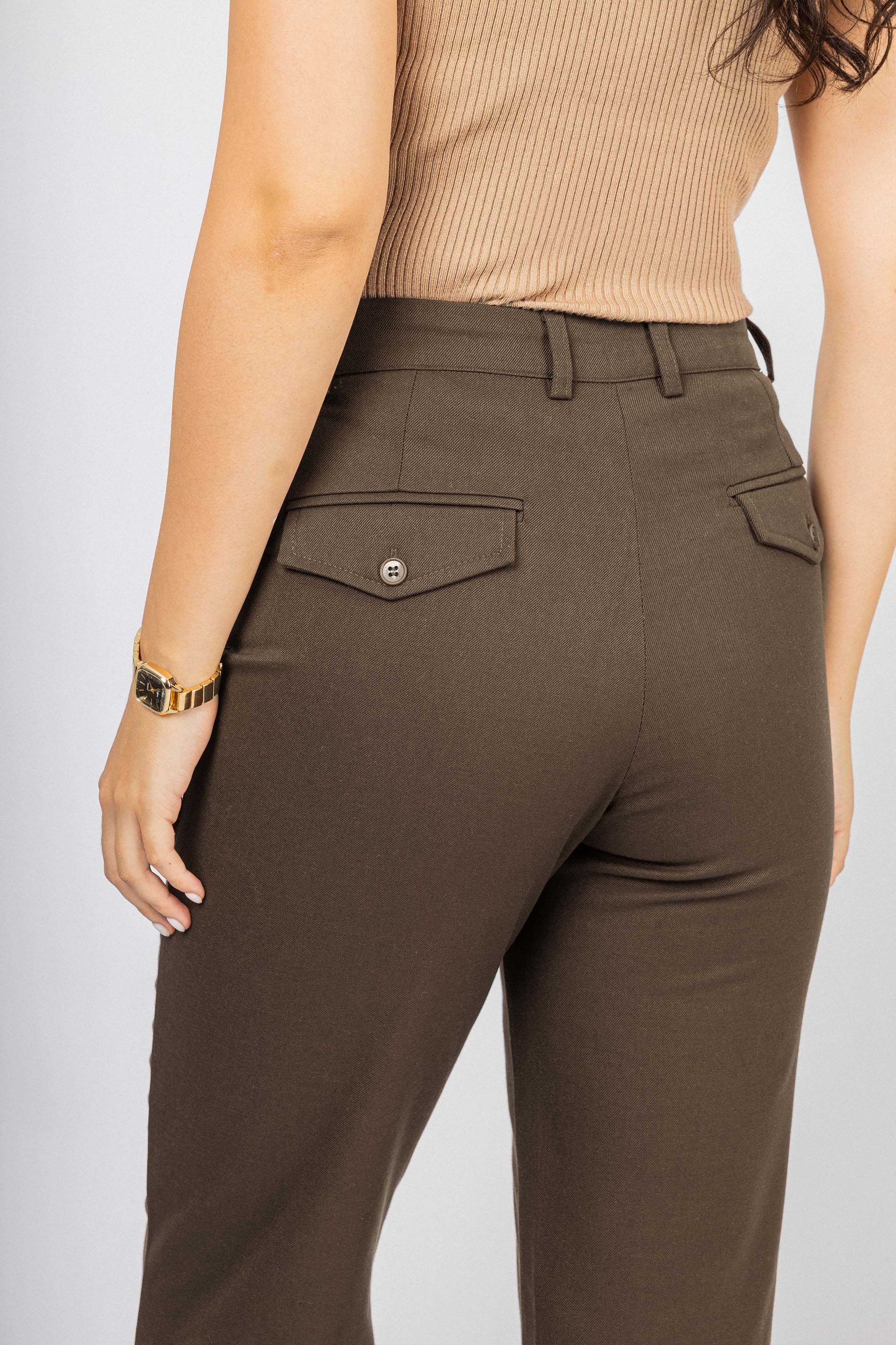 Dark Brown Bootcut Classic Pants