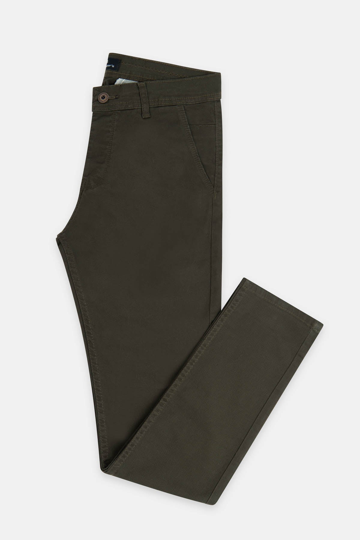 Burnt Brown Gabardine Pant - 1