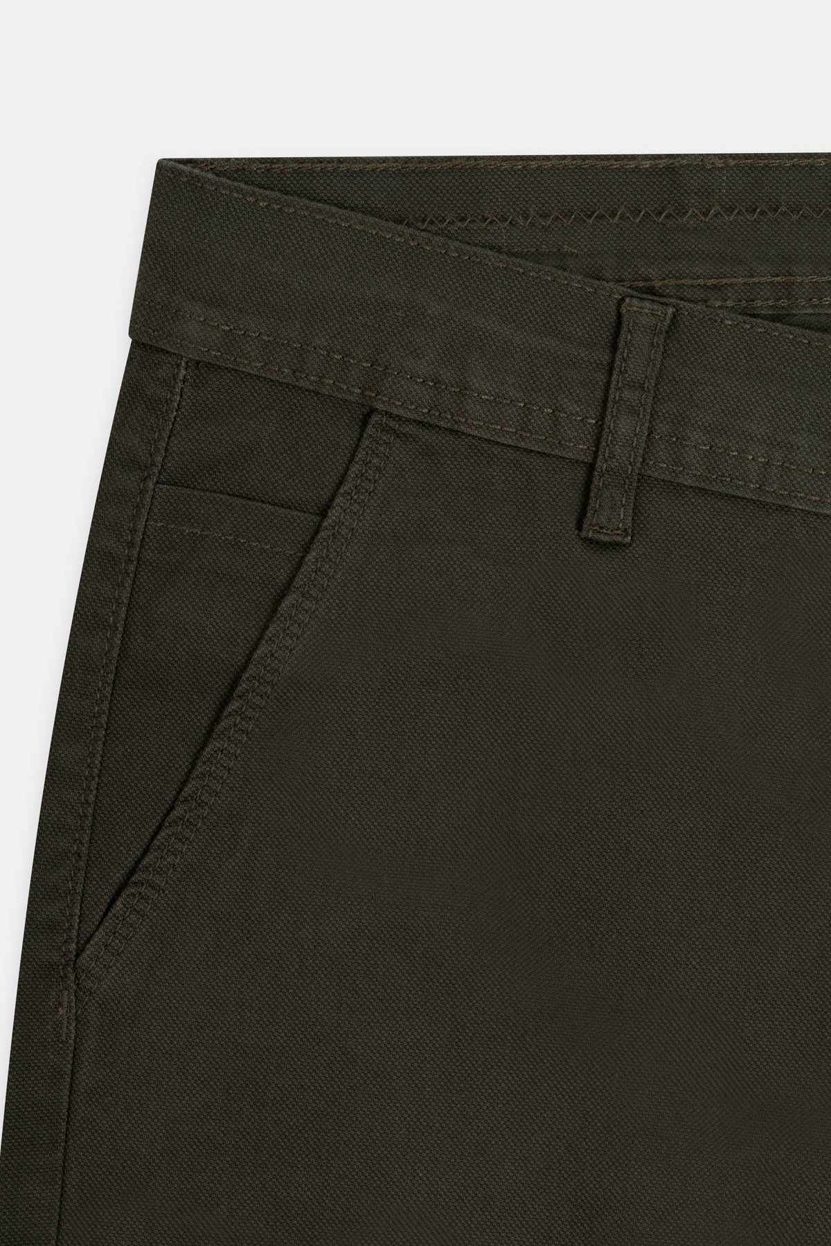 Burnt Brown Gabardine Pant - 3