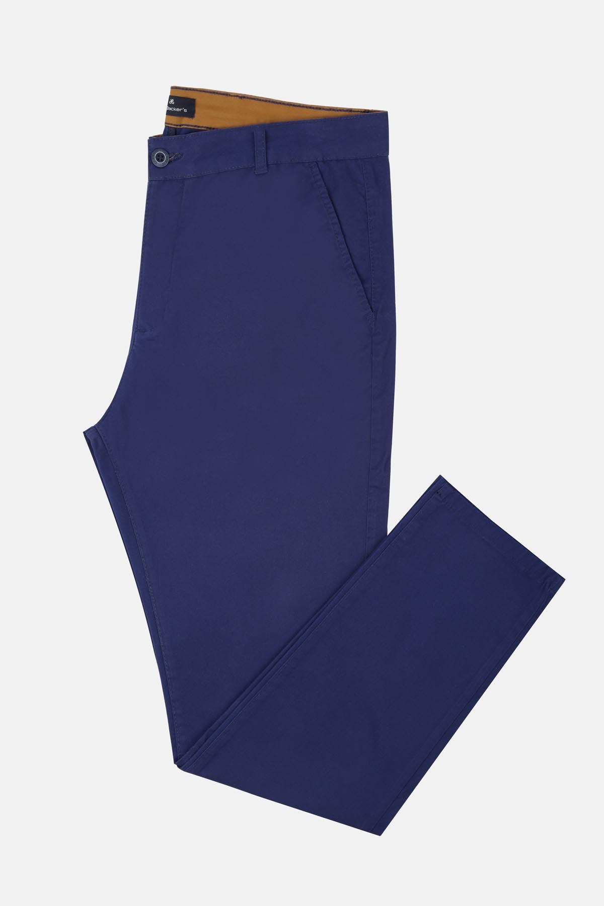 Chino Twill Cotton & Elastic Midnight Blue Gabardine Pant - 1