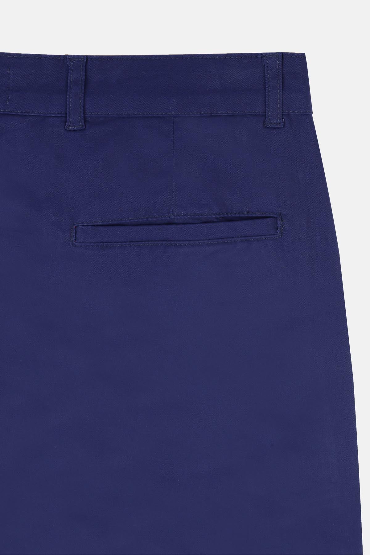 Chino Twill Cotton & Elastic Midnight Blue Gabardine Pant - 4