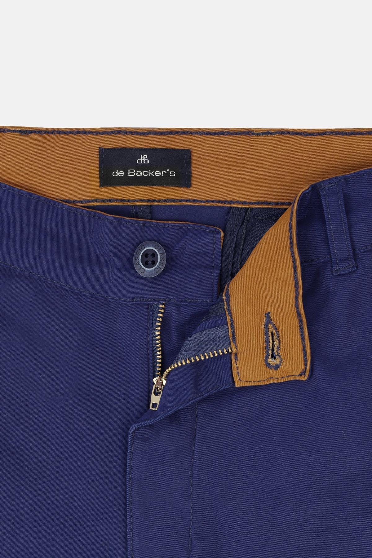 Chino Twill Cotton & Elastic Midnight Blue Gabardine Pant - 2