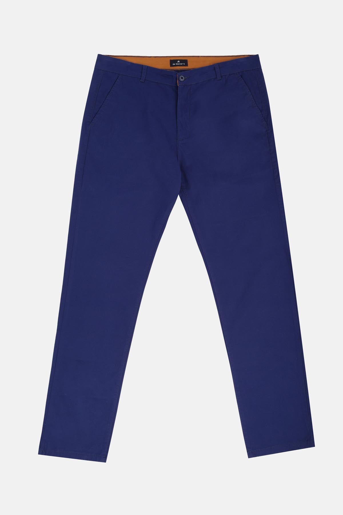 Chino Twill Cotton & Elastic Midnight Blue Gabardine Pant - 5