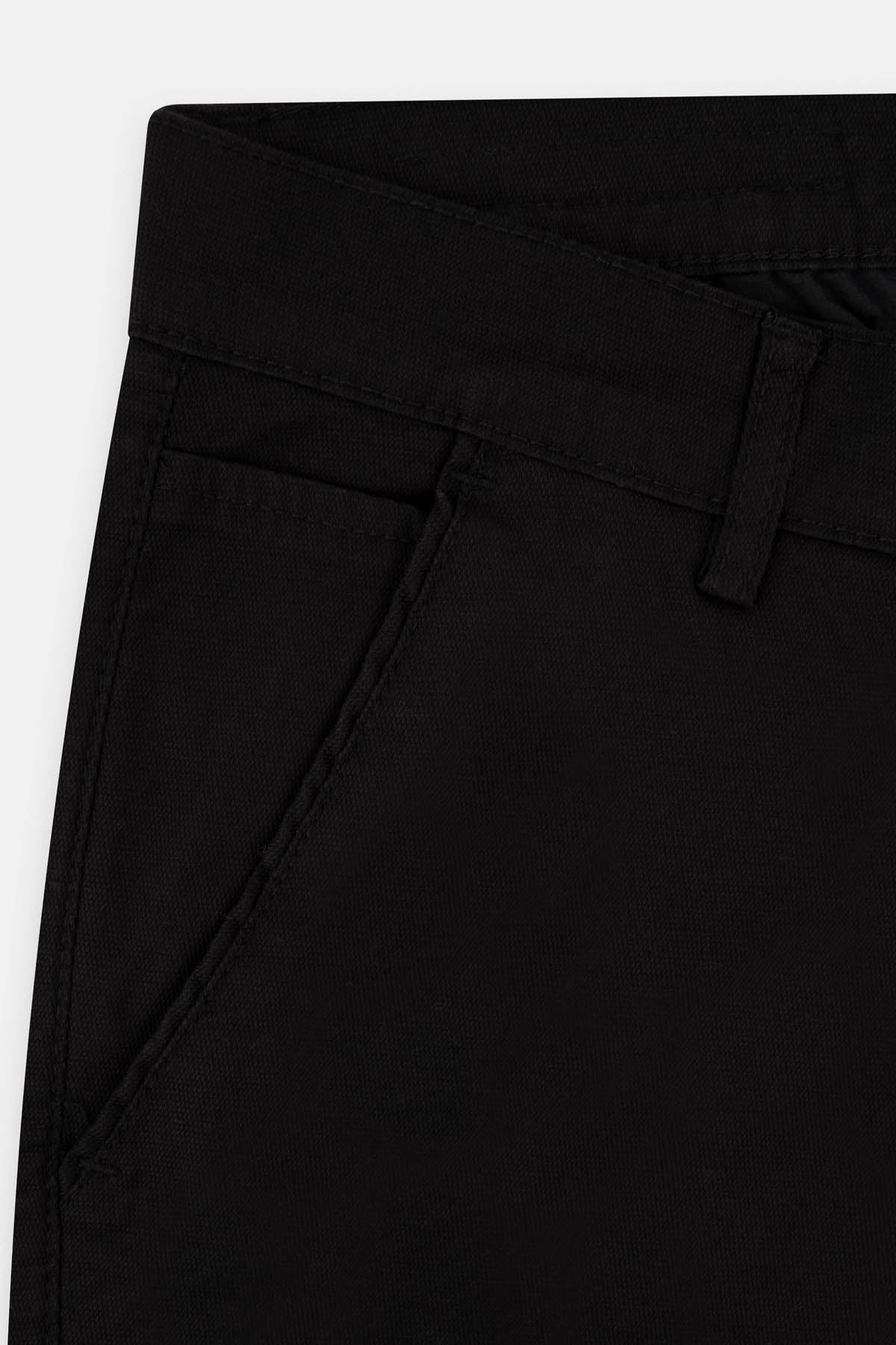 Pique Black Chino Pant - 3