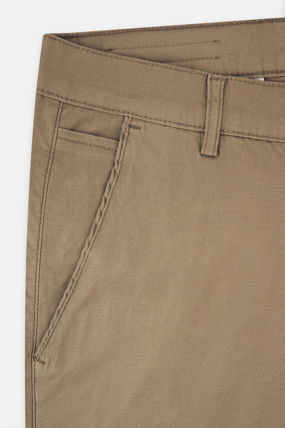 Pique Pale Brown Chino Pant - 3
