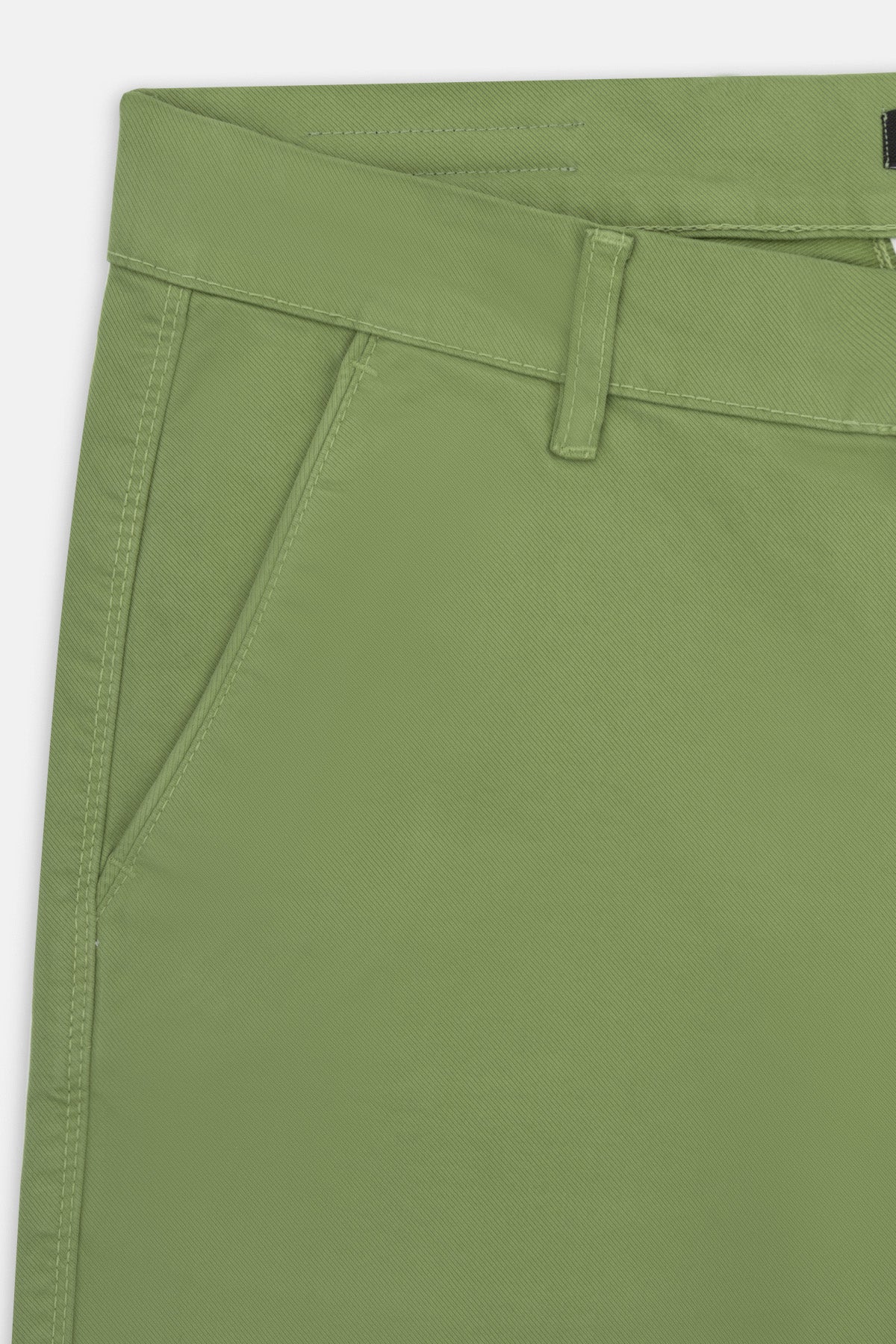 Pique Moss Green Chino Gabardine Pant - 3