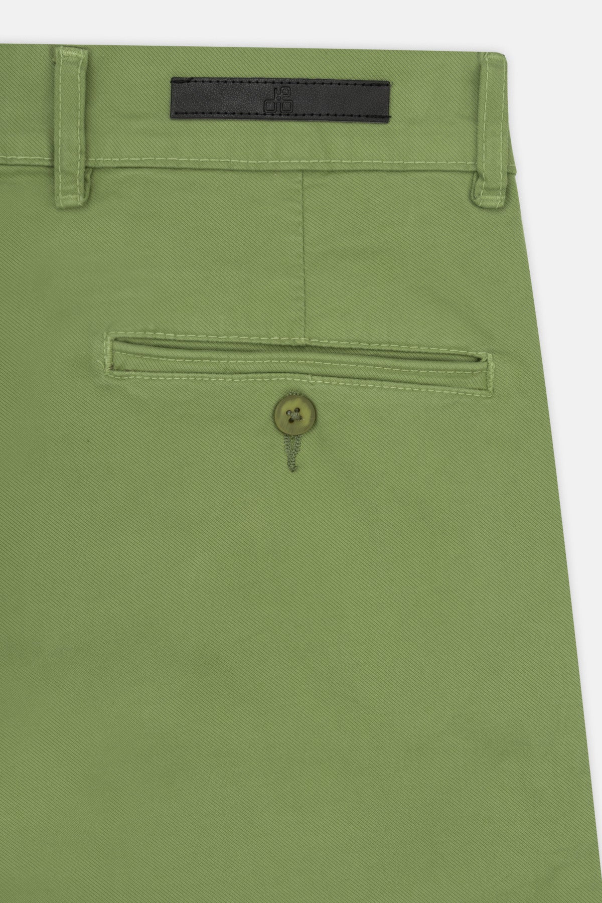Pique Moss Green Chino Gabardine Pant - 4