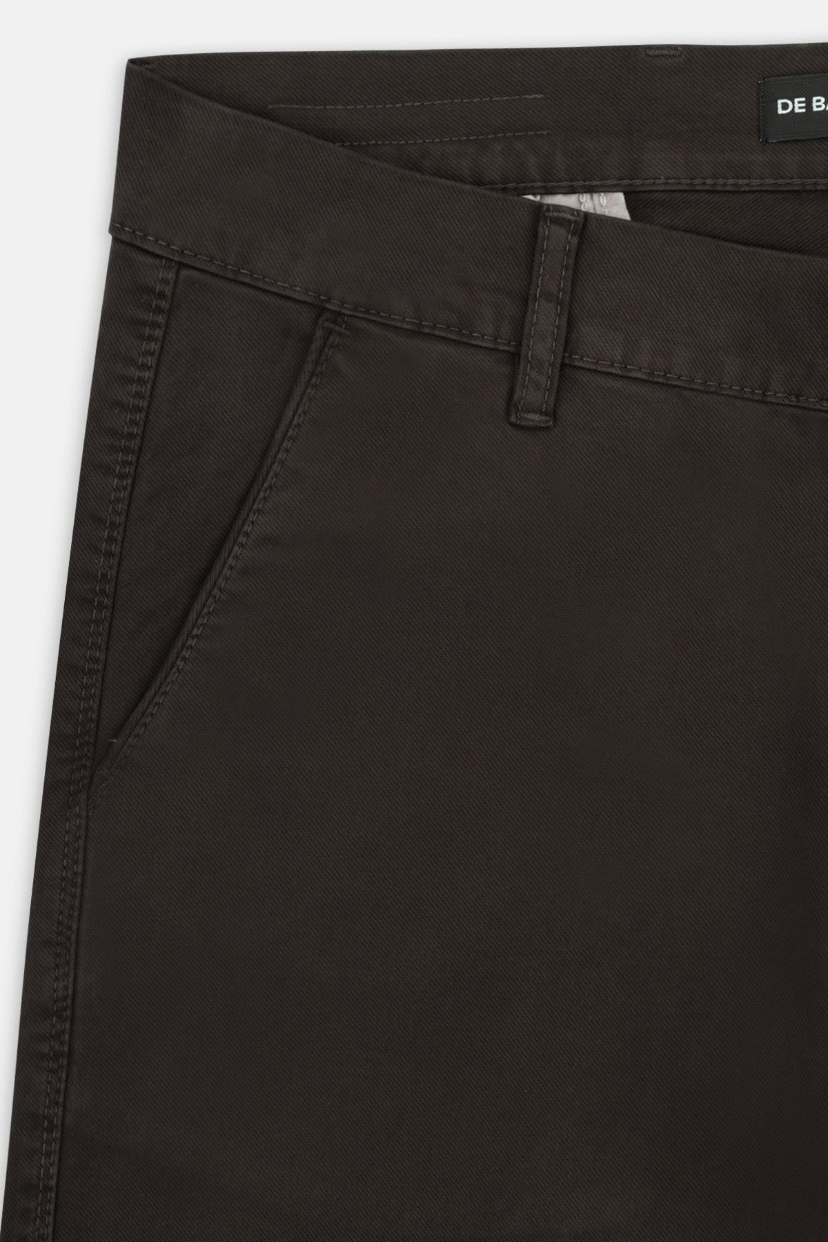 Pique Burnt Brown Chino Gabardine Pant - 3