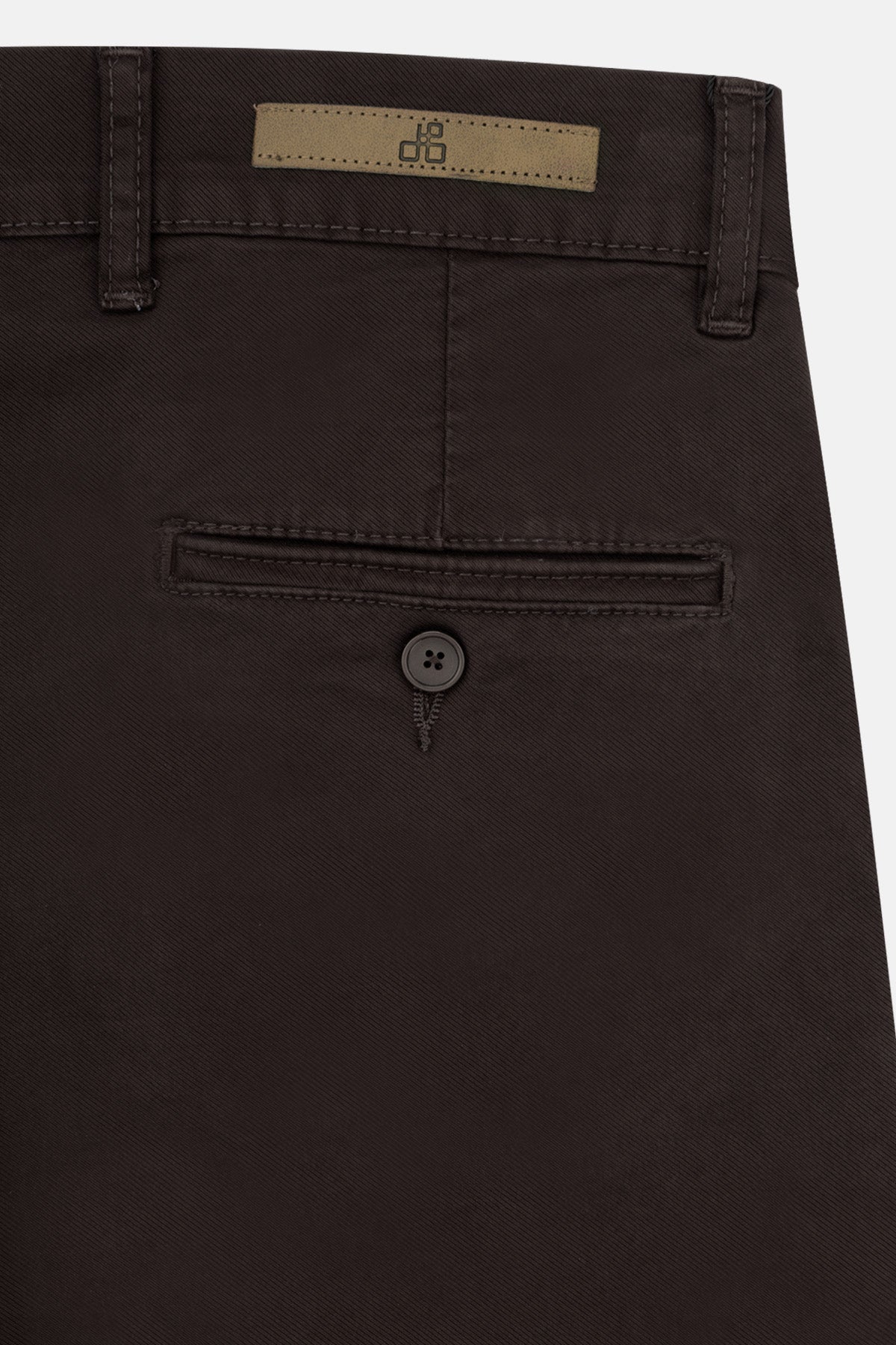 Pique Burnt Brown Chino Gabardine Pant - 4