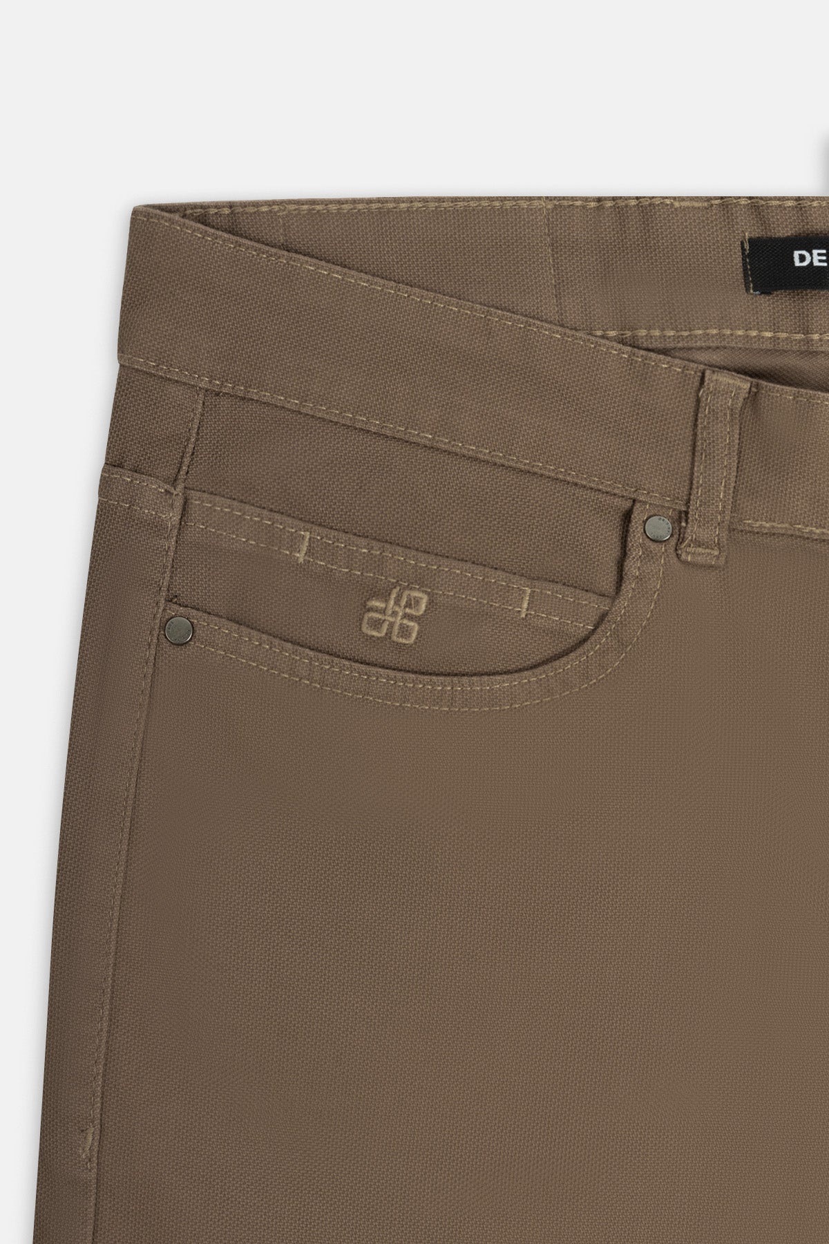 Pique Umber Brown Gabardine Pant - 3