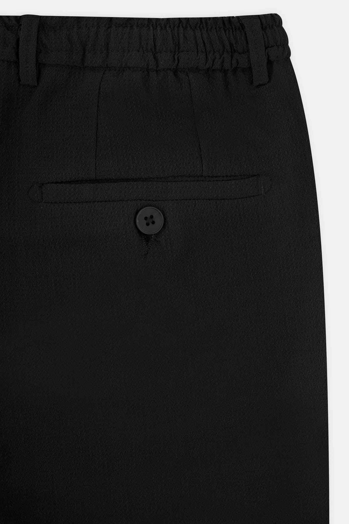 Laced-Up Black Chino smart casual trouser - 5