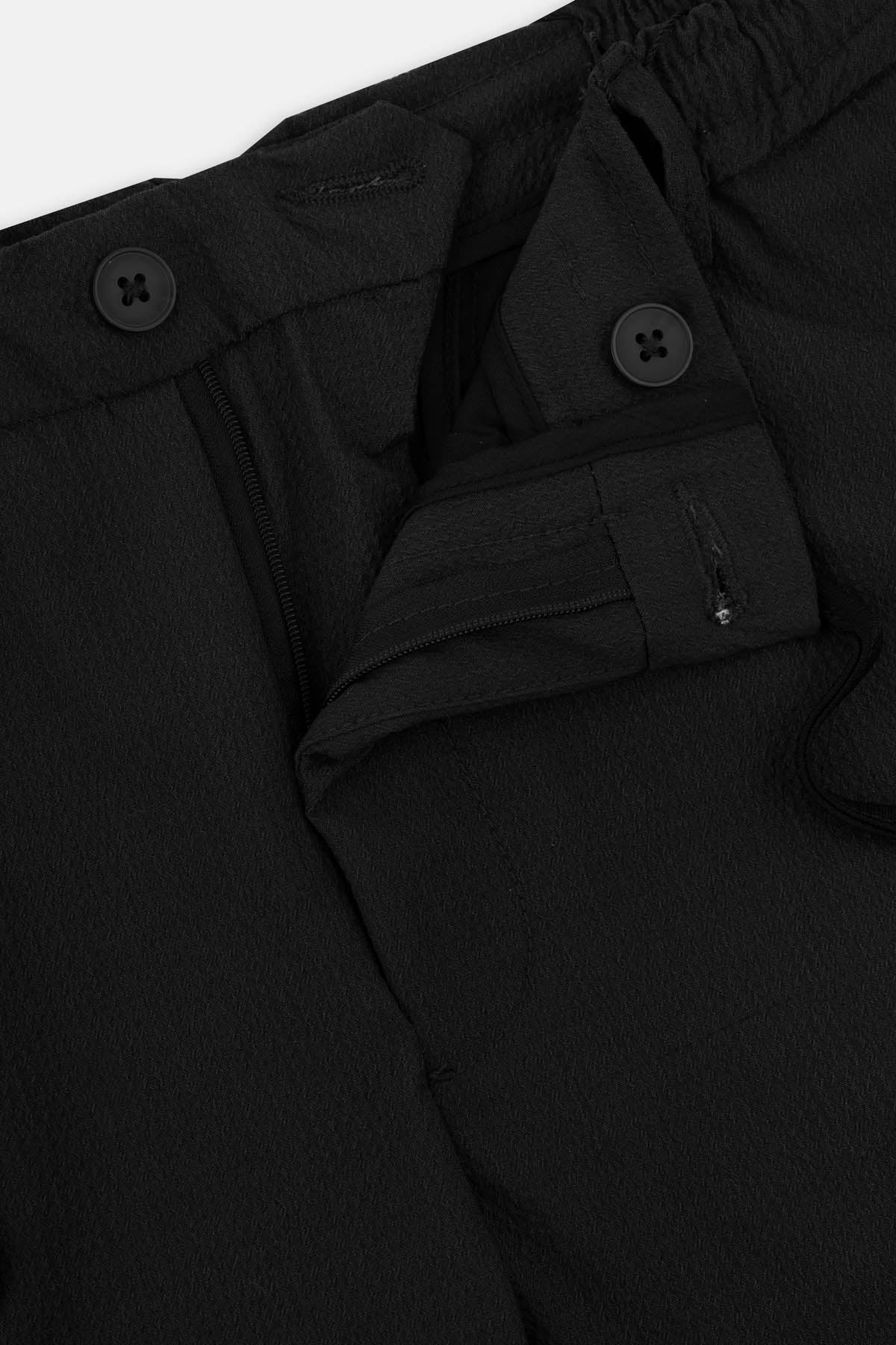 Laced-Up Black Chino smart casual trouser - 3