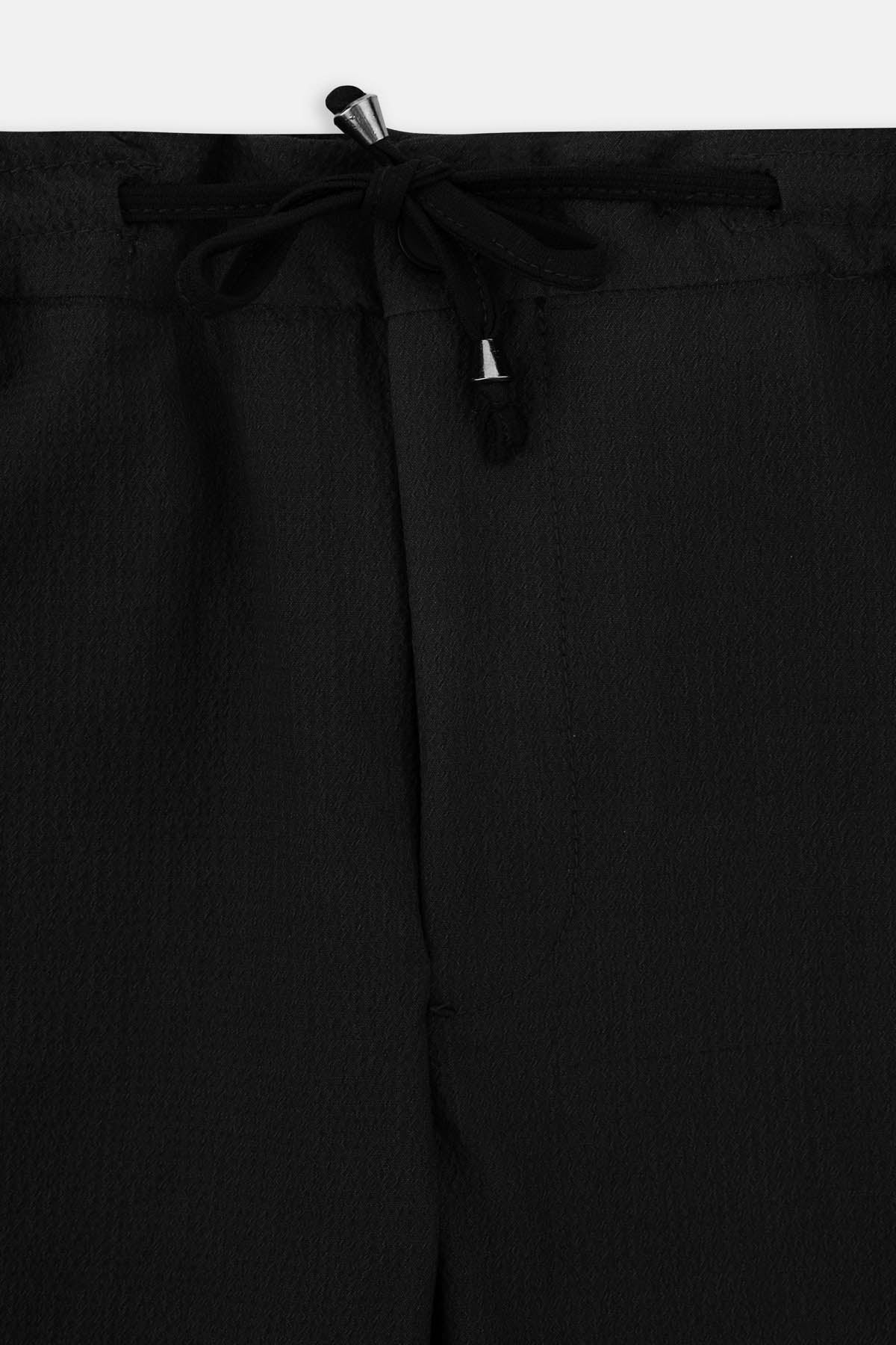 Laced-Up Black Chino smart casual trouser - 2