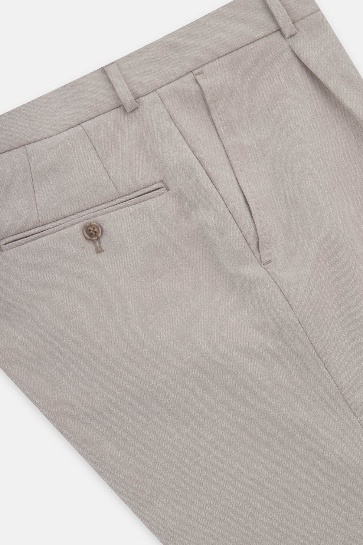 Striped Beige Chino Linen blend Classic pant - 3