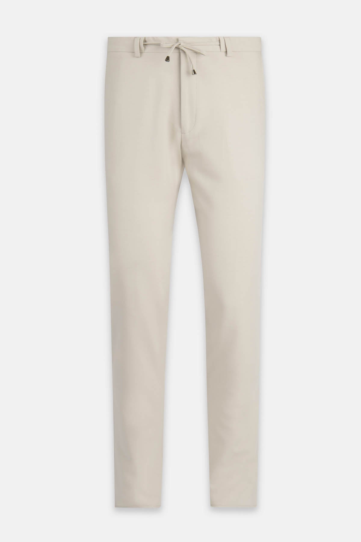 Laced-Up Flat front Light Beige Chino smart casual trouser - 1