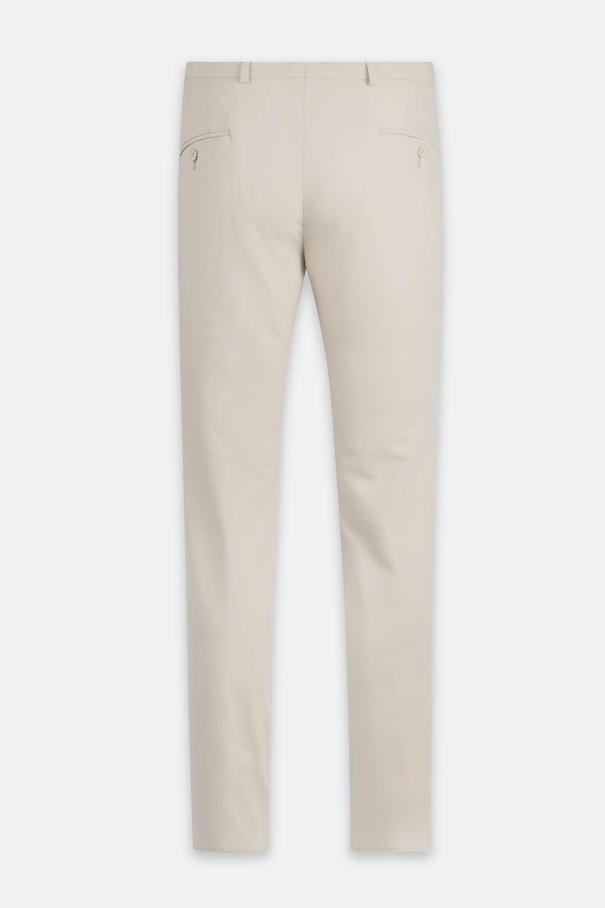 Laced-Up Flat front Light Beige Chino smart casual trouser - 2