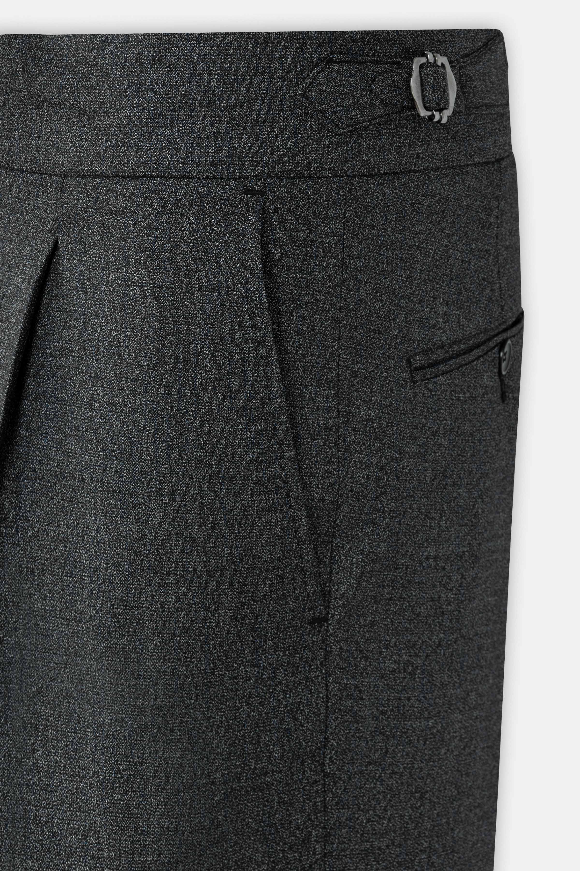 Dark Gray Italian Tailored Classic Pants - 3