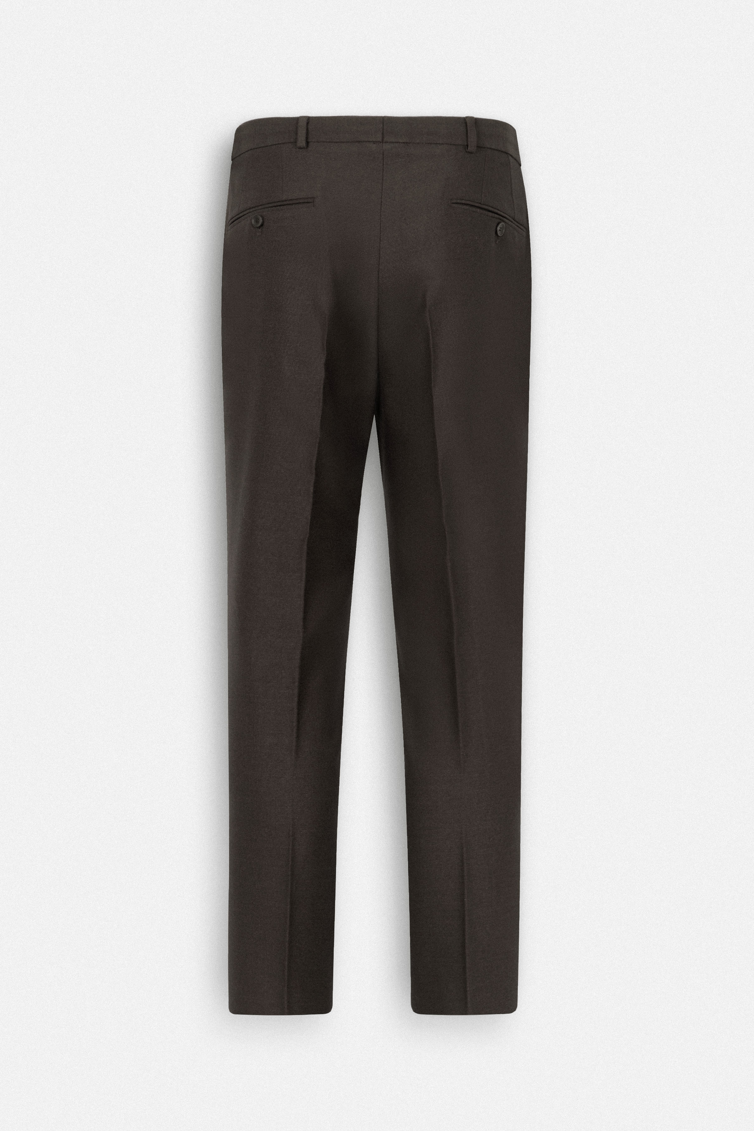Laced-Up Flat front Dark Brown Chino smart casual pants