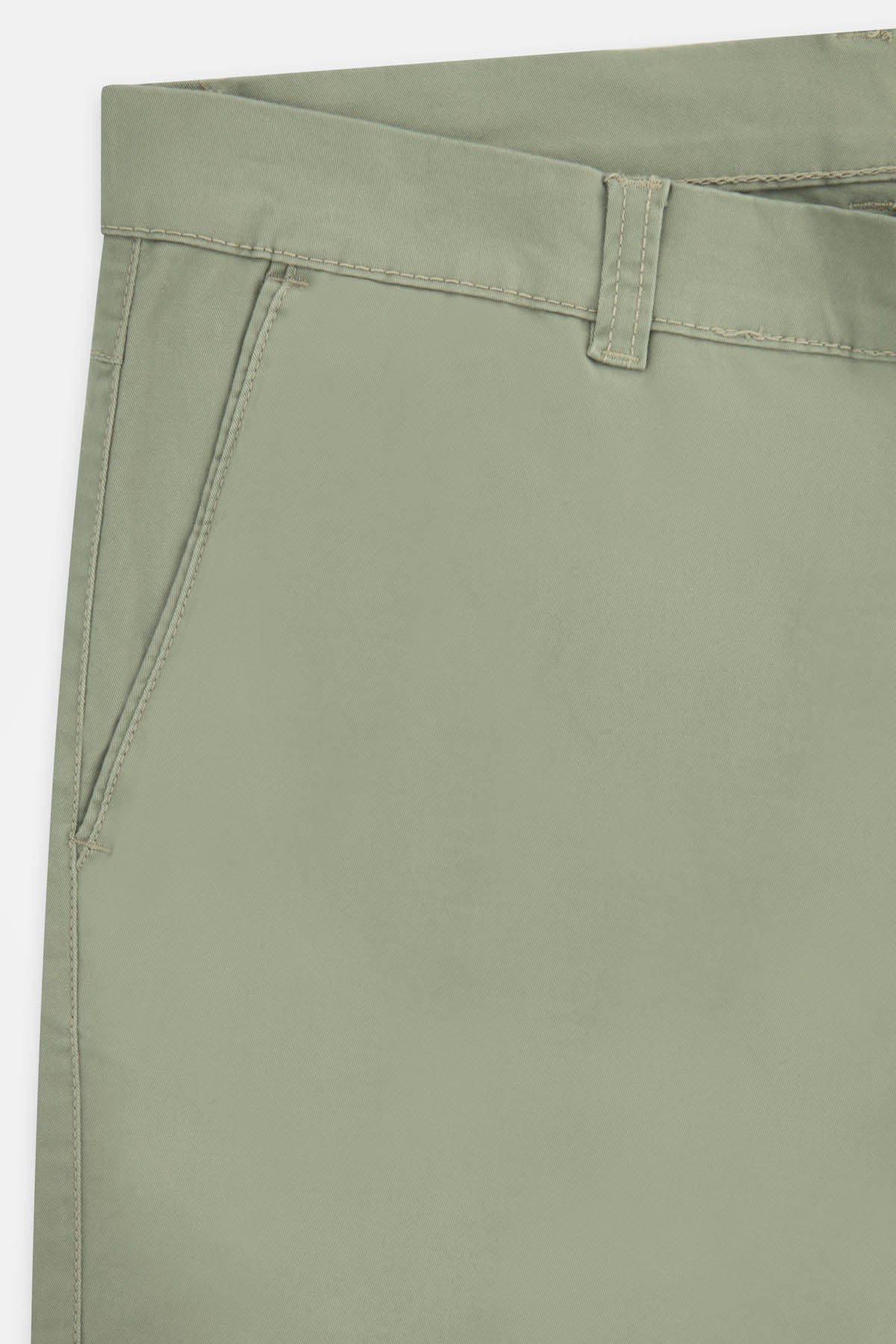 Sage Green Gabardine Short - 3