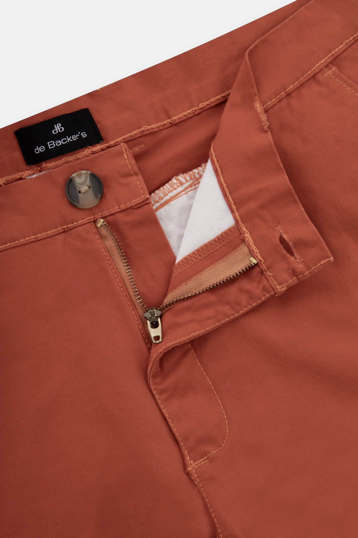 Orange Gabardine Short - 3