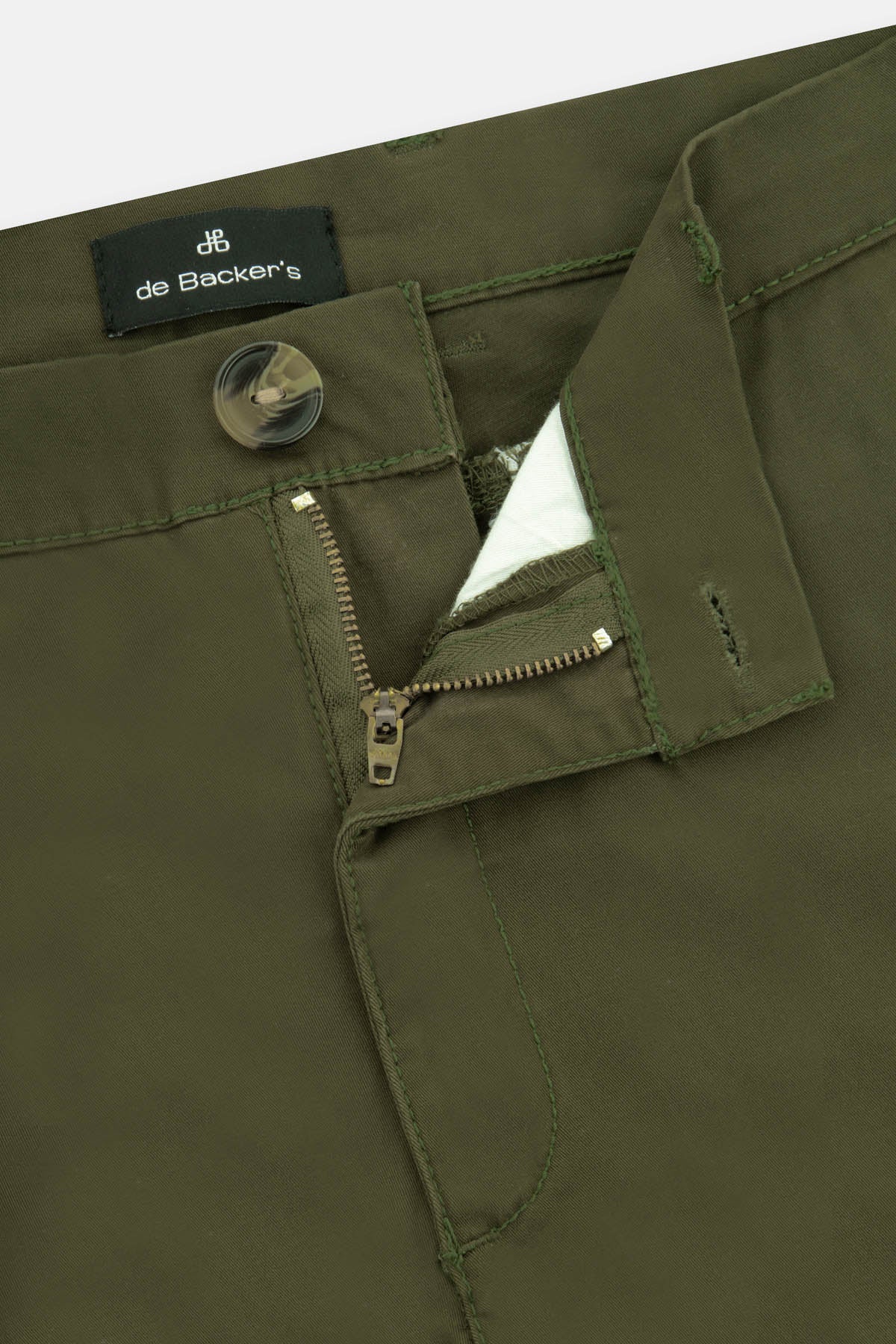 Dark-Green Gabardine Short - 2