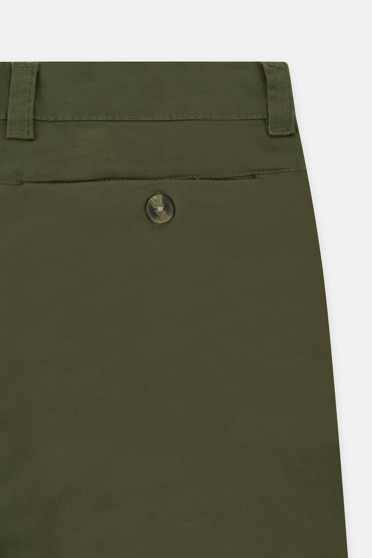 Dark-Green Gabardine Short - 4