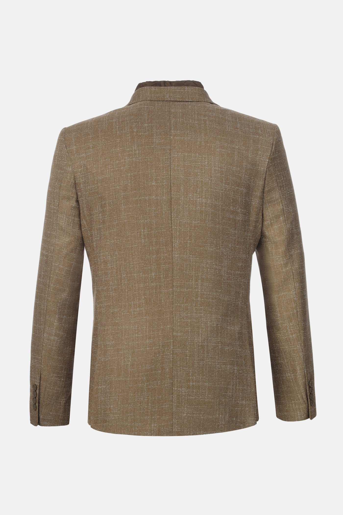 Woven Jaquard  Walnut Brwon & White Blazer with removable padded piece