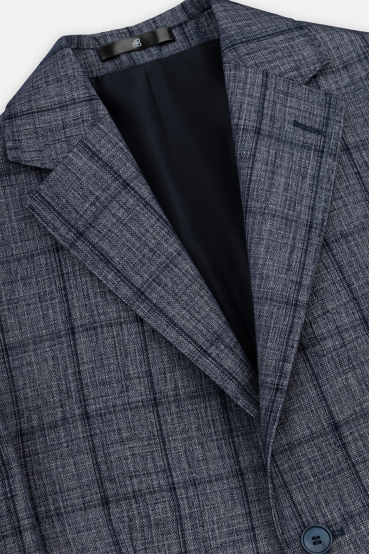 Checked Gray & Navy Blazer - 2