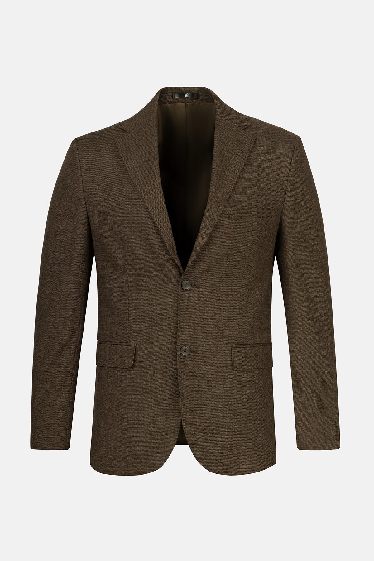 Twill Patterned Brown Blazer - 1