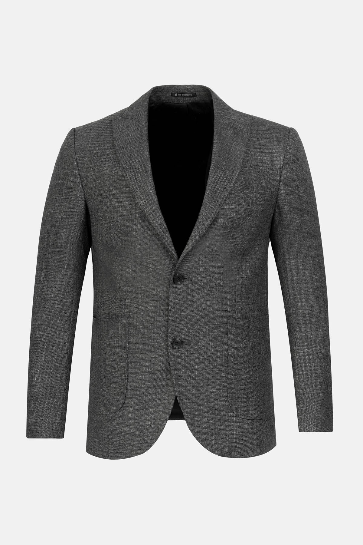 Jacquard Dark Gray Blazer - 1