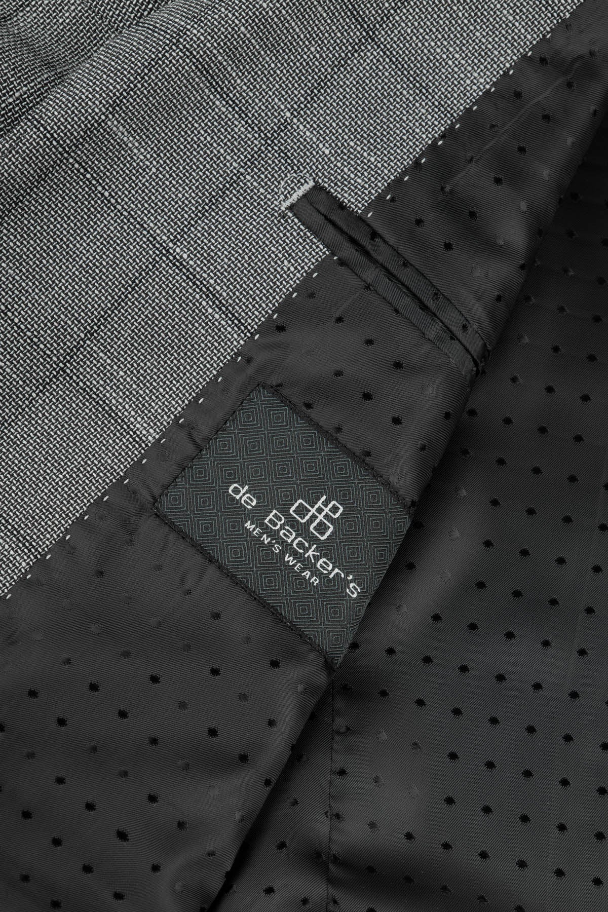 Jacquard Checked Gray & Black Blazer - 4