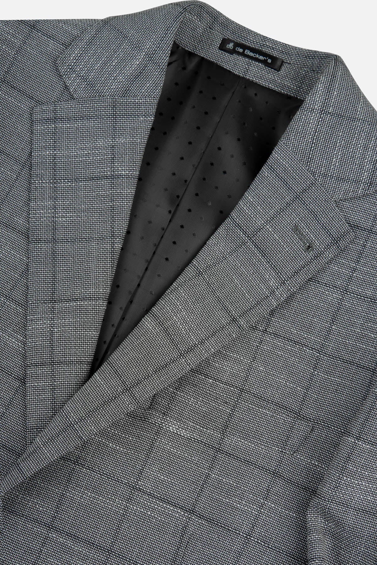 Jacquard Checked Gray & Black Blazer - 3