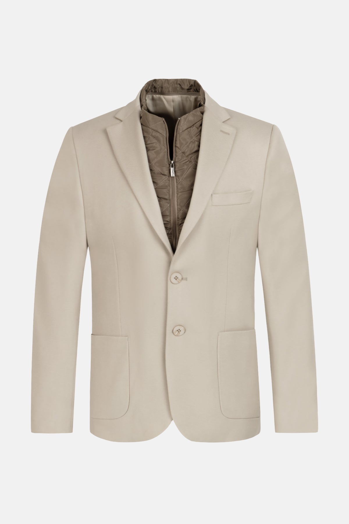 Light Beige Blazer with removable padded piece - 1