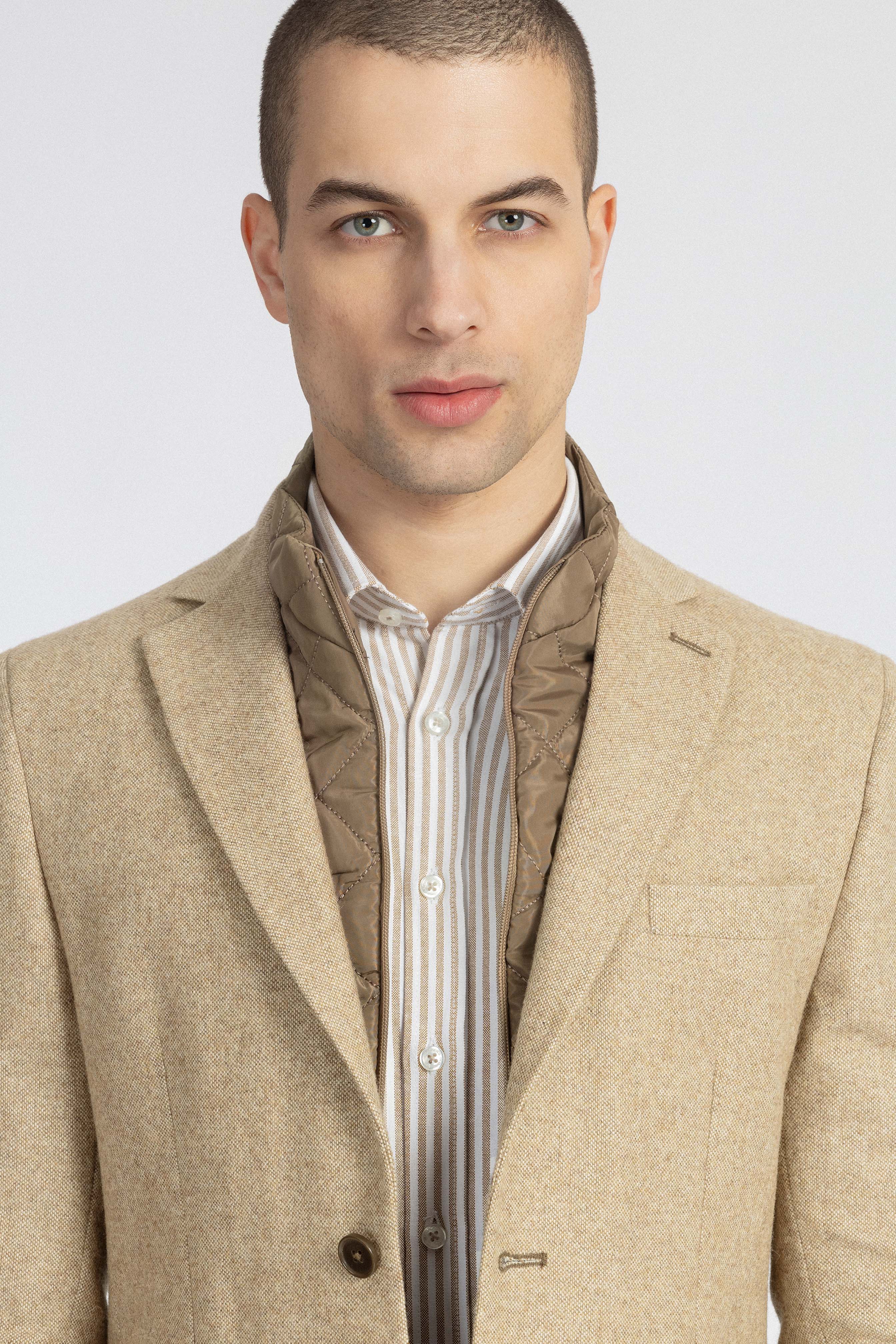 Beige Blazer with removable padded piece